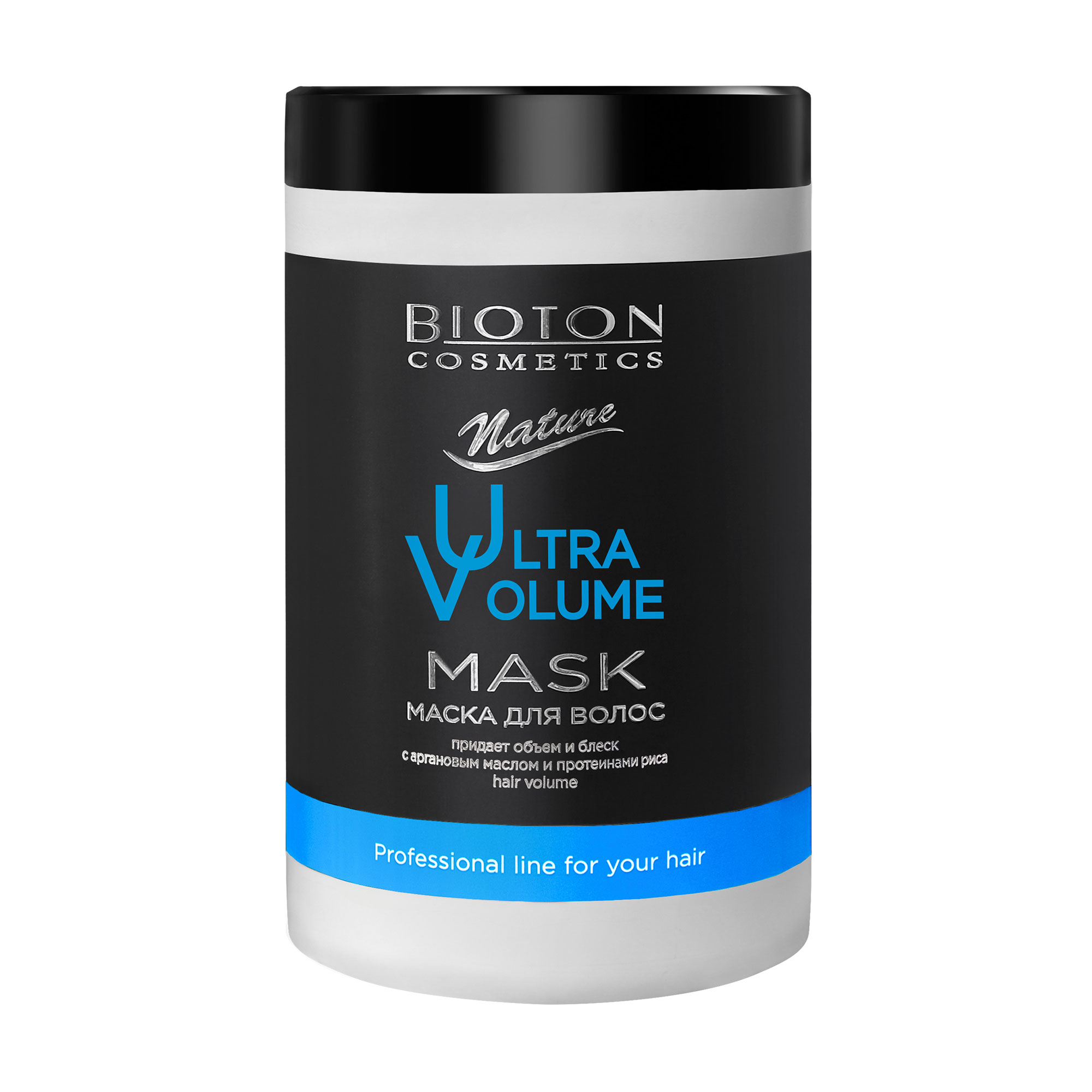 Маска для об'єму та блиску волосся Bioton Cosmetics Nature Professional Ultra Volume з аргановою олією та протеїнами рису, 1 л
